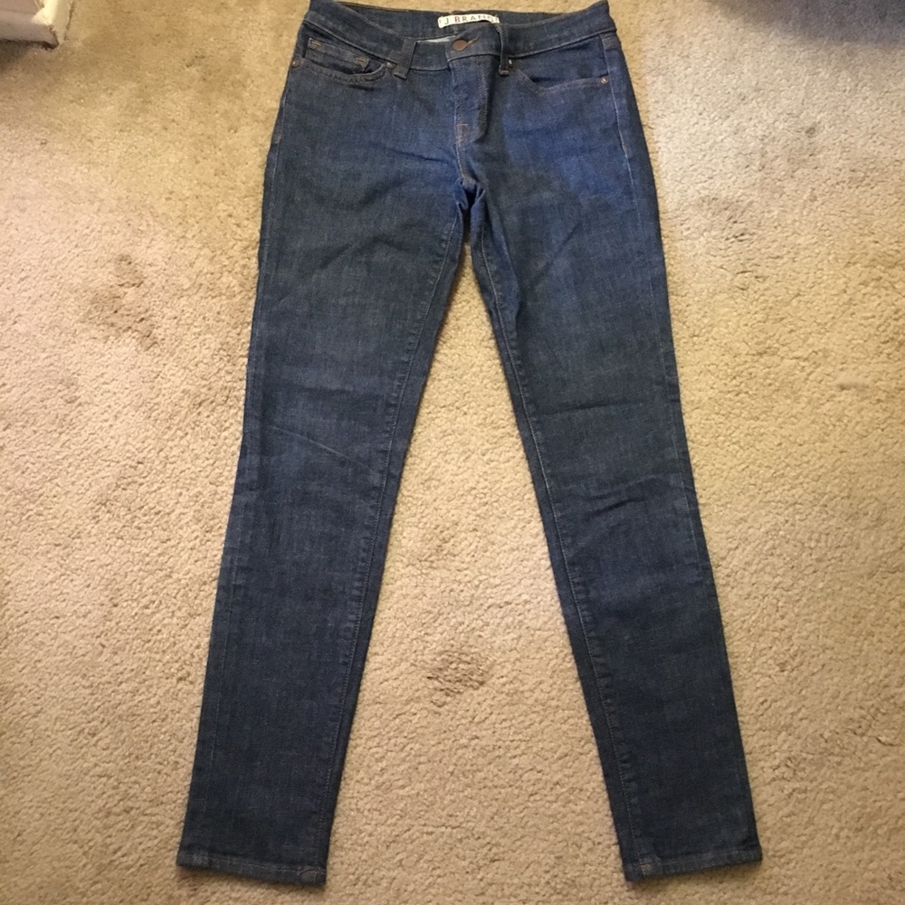 J Brand Dark Blue Mid Rise Skinny Leg Jeans